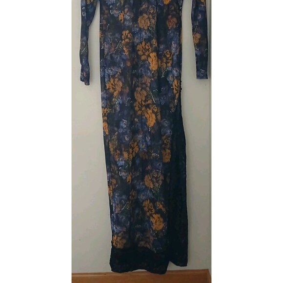 Intimately Free People High Expectations Maxi Slip Dress Size Medium Black Sheer - Picture 4 of 10